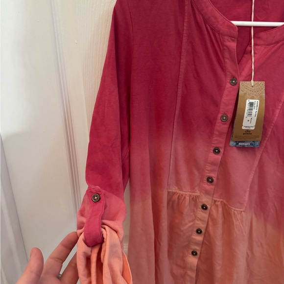 Prana Pink and Orange Ombre Blouse - Picture 4 of 6
